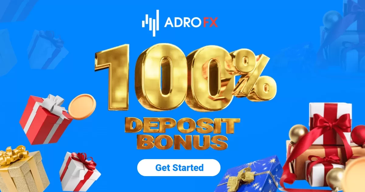 Get 100% Deposit Bonus  AdroFx 